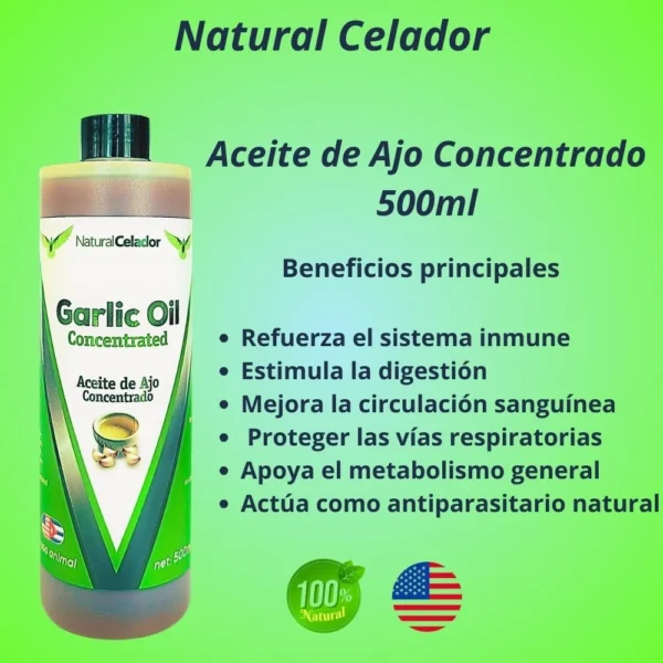 Aceite de Ajo Concentrado 500 ml Natural Celador